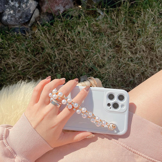 Funda para Celular Pro Max con Pulsera de Perlas y Pedrería para Mujer - Image 12