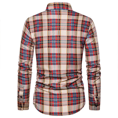 Camisa Casual Estampada Slim Fit Cuello Solapa Manga Larga para Hombre - Image 6