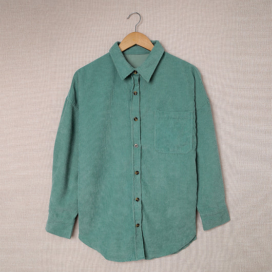 Camisa de Pana para Mujer con Solapa y Bolsillos - Image 8