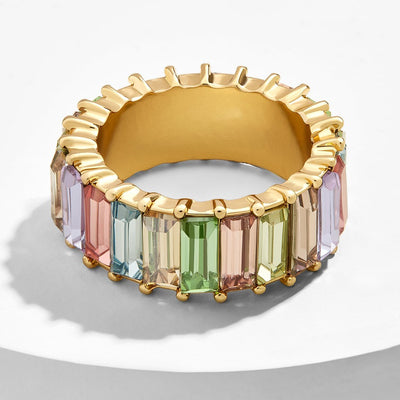 Anillo Chapado en Oro con Circonitas Multicolor - Image 6