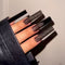 Uñas Postizas Negras Mate Estilo Europeo - Diseño Elegante de Larga Duración
