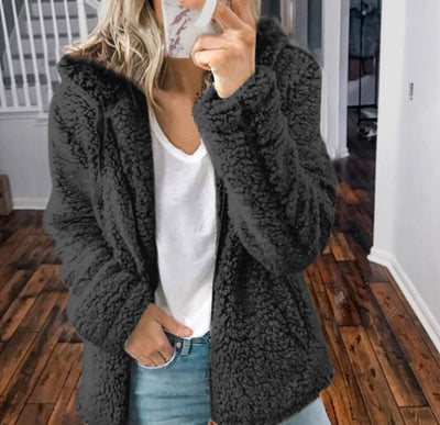 Sudadera con capucha y bolsillos de felpa gruesa con cierre - Image 7