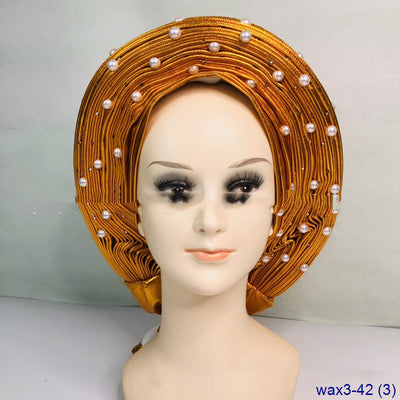 Turbante Trenzado Jacquard Perla Árabe para Mujer - Image 3