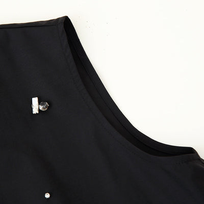 Blusa sin Mangas con Diseño Irregular y Volantes Perlados para Mujer - Image 5