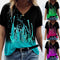 Blusa Cuello V con Estampado Abstracto para Mujer