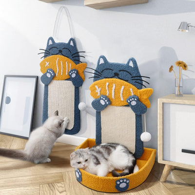 Rascador de Sisal para Gatos con Pelota Colgante y Cama Integrada - Image 8