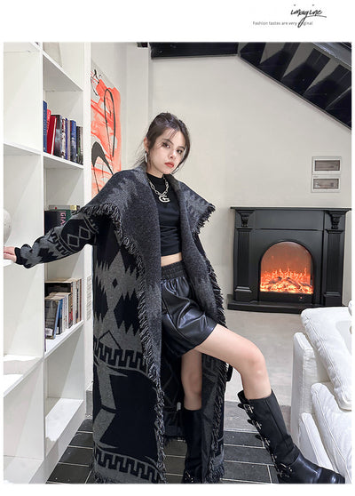 Cardigan Tejido Largo Holgado para Invierno - Abrigo de Punto Cómodo - Image 17
