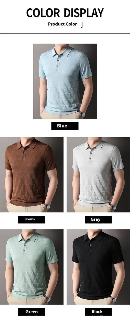Camiseta Manga Corta Hombre Ice Silk Transpirable Secado Rápido - Image 15