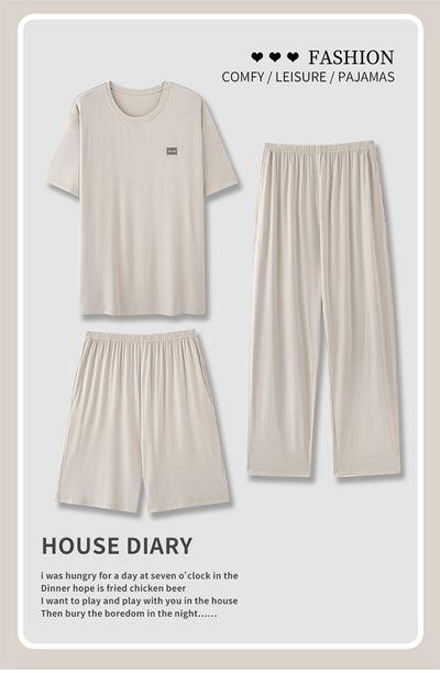 Pijama Hombre Modal Verano - Set 3 Piezas Manga Corta Transpirable - Image 18