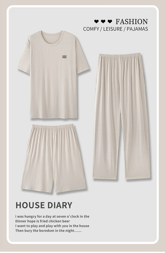 Pijama Hombre Modal Verano - Set 3 Piezas Manga Corta Transpirable - Image 18