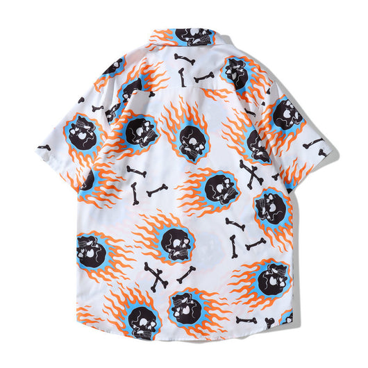 Conjunto Playero Hombre Estampado Calavera - Camisa y Shorts - Image 12