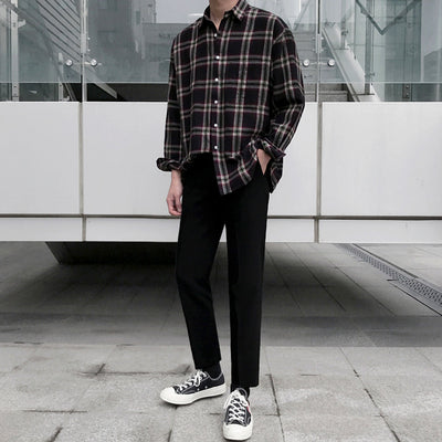 Camisa de Cuadros Manga Larga para Hombre - Estilo Otoño - Image 8