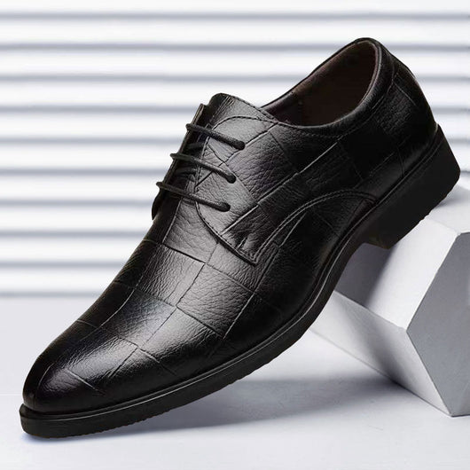 Zapatos Casuales Ejecutivos con Cordones Estilo Coreano Respirable Negro - Image 9