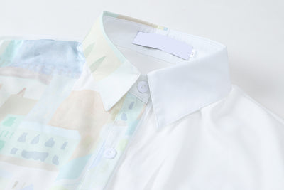 Blusa Larga Estampada con Diseño de Rayas Irregulares para Mujer - Image 4