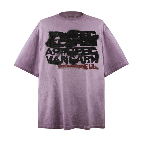 Camiseta Hombre Estampado Degradado de Letras