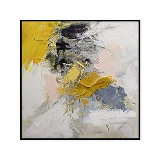 Cuadro Abstracto Moderno Dorado Pintura al Óleo Hecha a Mano para Sala de Estar - Image 5