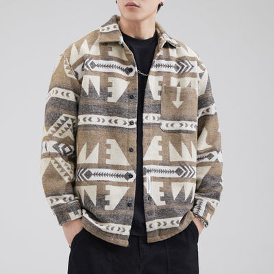 Chamarra de Lana Gruesa para Hombre a Cuadros, Abrigo Térmico Casual de Invierno - Image 7