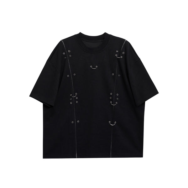 Camiseta Oversize con Hombros Acolchados y Diseño Deconstruido - Image 3