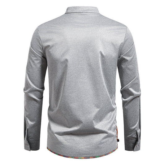 Camiseta Manga Larga con Cuello Alzado y Cordones para Hombre - Image 10