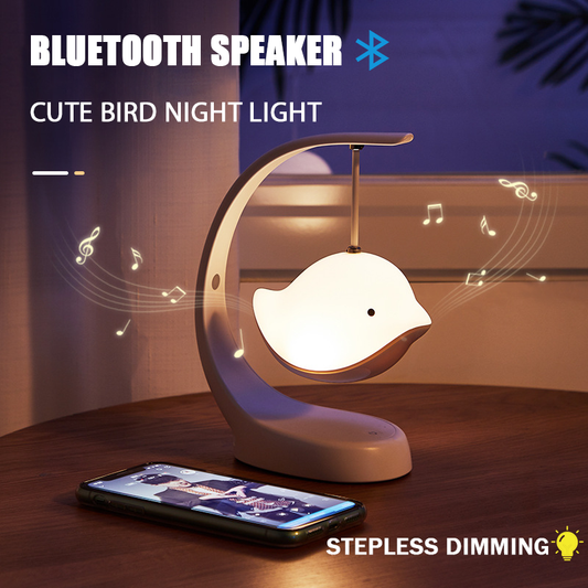 Lámpara Pájaro Multicolor Regulable con Máquina de Sonidos USB