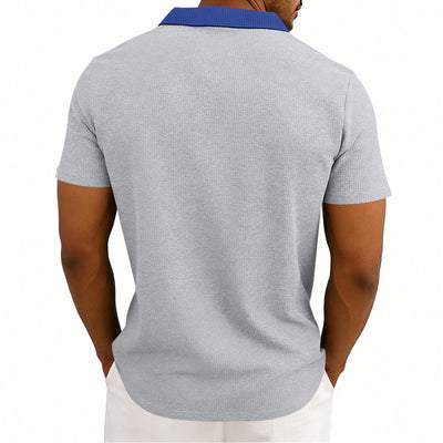 Polo Holgado de Punto Waffle para Hombre - Manga Corta - Image 20