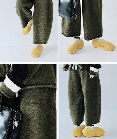 Pantalones Anchos en Negro y Verde para Abrigo y Confort - Image 8