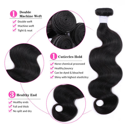 Extensiones de Cabello Humano Ondulado - Pack Bundle Cabello Natural Negro Azabache - Image 5