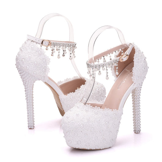 Sandalias Plataforma Talla Grande con Tacón y Detalles de Cuentas - Image 6