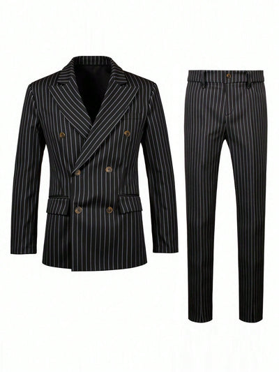 Conjunto de Traje Ejecutivo a Rayas para Hombre - Image 17