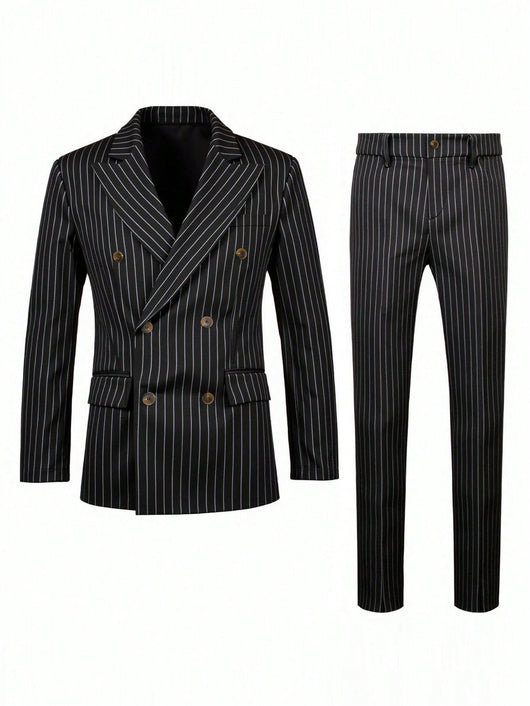 Conjunto de Traje Ejecutivo a Rayas para Hombre - Image 17