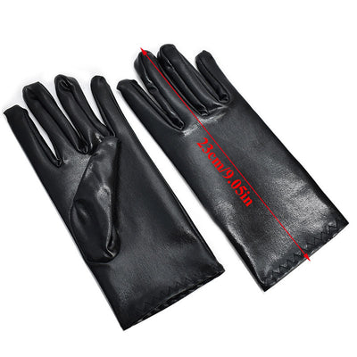 Guantes de Cuero Charol Negro Ajustados Finos - Image 8