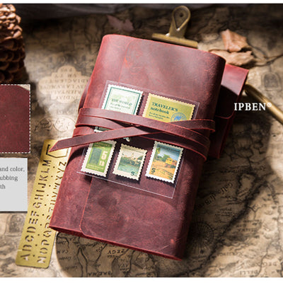 Agenda de Viaje Retro de Tres Pliegues con Hojas Intercambiables
