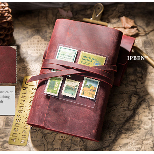 Agenda de Viaje Retro de Tres Pliegues con Hojas Intercambiables
