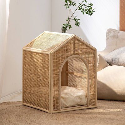Casa Cama de Ratán Tejido para Gatos - Refugio Fresco y Ventilado - Image 5