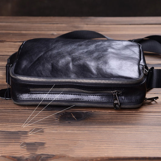 Bolso de Cuero Genuino para Hombre - Bandolera Retro Artesanal - Image 5