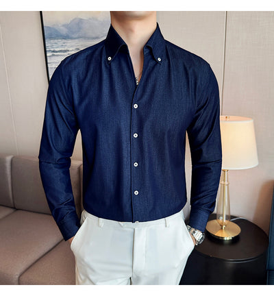 Camisa Denim de Manga Larga para Hombre - Image 31