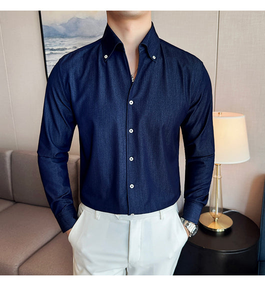 Camisa Denim de Manga Larga para Hombre - Image 31