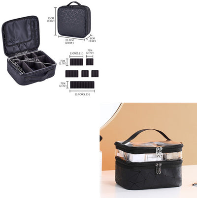 Bolsa Cosmética Cuadrada Impermeable Gran Capacidad con Diseño Diamante - Image 12