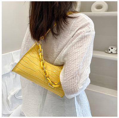 Bolso de Hombro con Textura de Piedra y Cadena para Mujer - Image 4