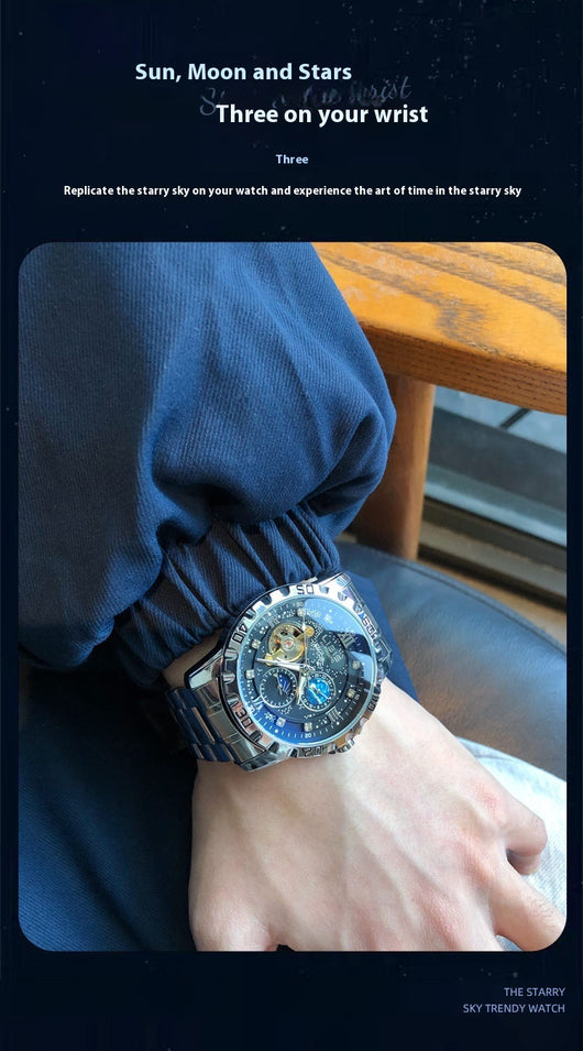Reloj Automático Mecánico Impermeable con Esfera Luminiscente Estrellada - Image 9
