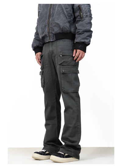 Pantalón de Trabajo Versátil con Múltiples Bolsillos y Corte Acampanado - Image 24