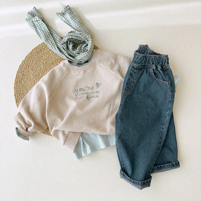 Suéter Infantil Oversize con Bordado de Letras - Manga Larga Cuello Redondo - Image 25