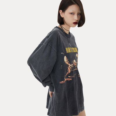 Playera Manga Larga Estampado Vintage Rock para Parejas - Image 7