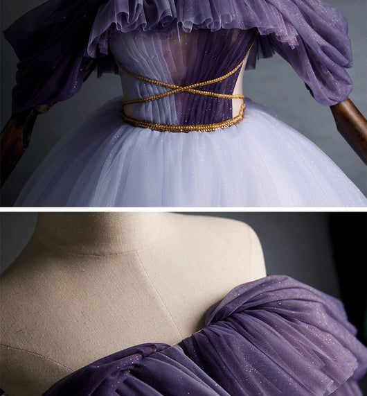 Vestido Elegante de Tul con Detalle Fruncido y Estampado Estrellado - Image 11