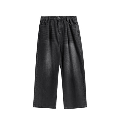 Pantalones Vaqueros Rectos Talla Alta para Hombre - Corte Ancho Lavado - Image 7