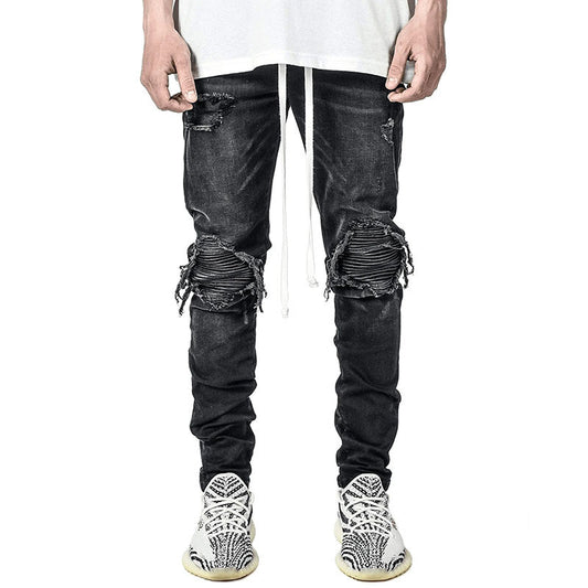 Leggings Deportivos Efecto Motociclista con Detalles Rotos - Image 2