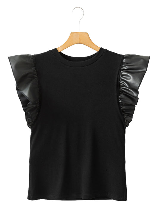 Playera de Algodón para Mujer con Detalles de Malla y Volantes - Image 19