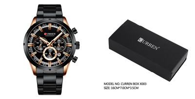 Reloj de Acero Inoxidable Multifunción con Calendario y Correa Metálica para Hombre - Image 9