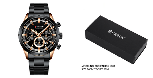 Reloj de Acero Inoxidable Multifunción con Calendario y Correa Metálica para Hombre - Image 9