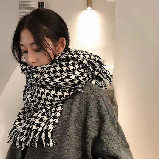 Bufanda Reversible de Lana Gruesa para Otoño e Invierno